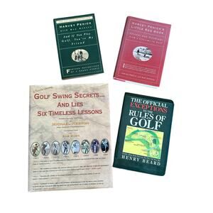 Golf Books Bundle Fathers Day Dad Swing Secrets Little Red Book Sporty Library